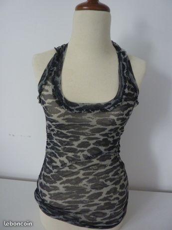 Kookai joli top gris motif leopard nickel kh62