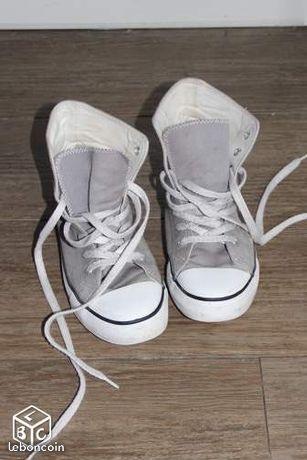 Baskets BATA type Converse gris clair