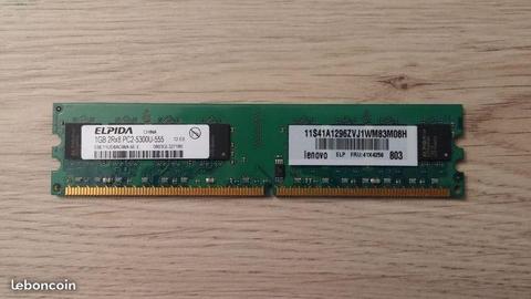 Barrette Mémoire RAM DDR2 1GB PC2
