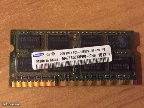 DDR3 Barette mémoire Samsung 2GB