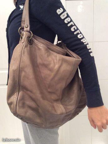 Sac à main cuir beige 3rd floor