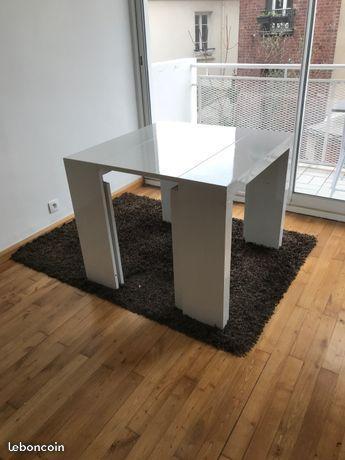 Table / console extensible Blanc laqué