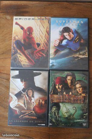 4 dvd spiderman superman - action