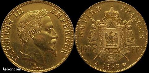 100 Francs or Napoléon III 1868 A SUP+