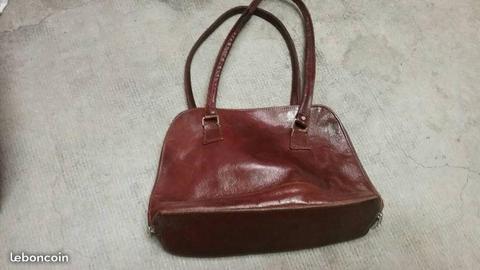 sac femme en pvc rigide couleur marron