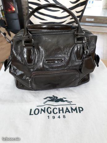 Sac à main Longchamp cuir Legend gris
