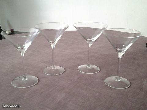 5 Verres cocktail cristal neufs