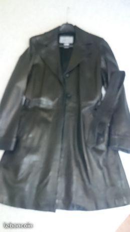 Manteau Trench cuir noir