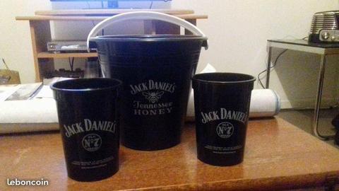 Seau à glace et gobelets pour whisky Jack Daniels