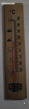 Thermomètre mural de jardin en bois