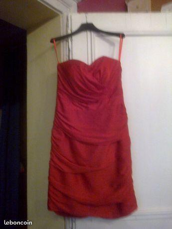 Robe bustier Rouge de soirée (titi76890)