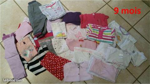 Vêtements bébé fille taille 9 à 12 mois