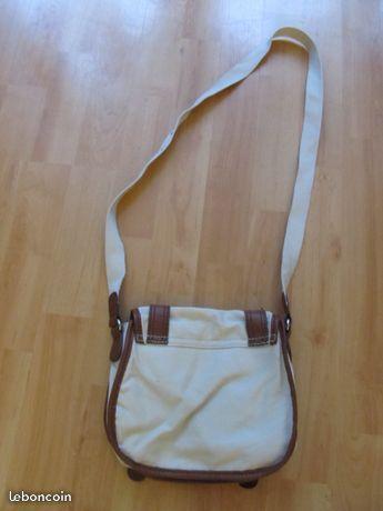 Sac à main en toile blanche à bandoulière femme