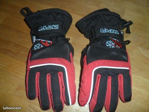 Paire de gants noir/rouge - Isotoner - 8 ans