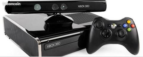 Xbox 360 slim noir 250Go + jeu + 2 manettes + kine