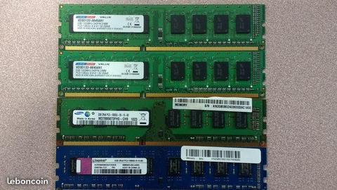Barrettes RAM DDR2 et DDR3