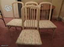 4 chaises bois assise tissus très bon état
