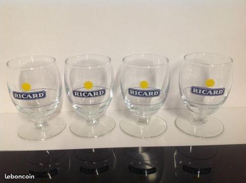 4 verres RICARD soleil collection pastis
