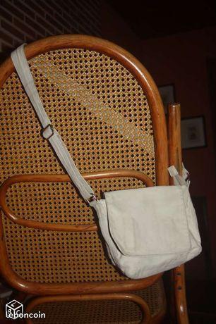 Sac bandoulière tissu beige