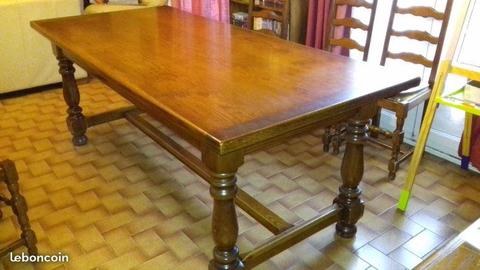 Table bois massif avec rallonges zaza7713