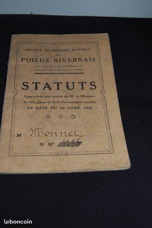 Livret société de secours mutuels des poilus