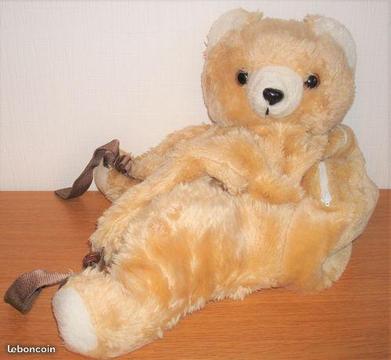 Sac à dos ours en peluche 45cm vintage années 80