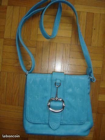 Sac à main bleu turquoise