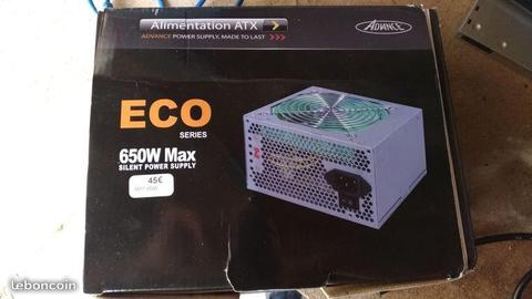 Alimentation PC advance 650w neuve