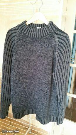 PULL NOIR MOUCHETE EN XL (chan72)