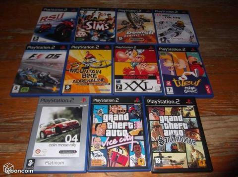 Jeu Ps2 , GTA , Asterix , titeuf , sims