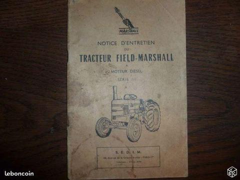 Notice d'entretien tracteur Field-Marshall