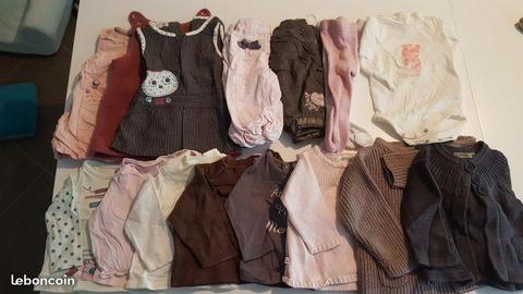 Lot d'habits saison hiver pour une fille de 3 mois