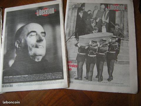 Journaux sur Mitterrand Libération Paris M. 1996