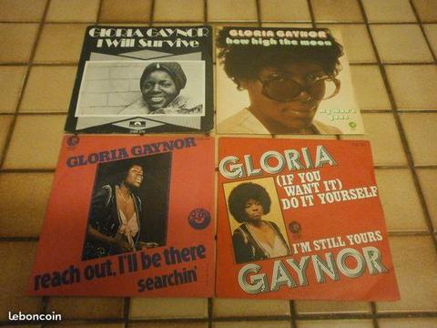 LOT de 4 Vinyles 45 T Originaux de Gloria GAYNOR