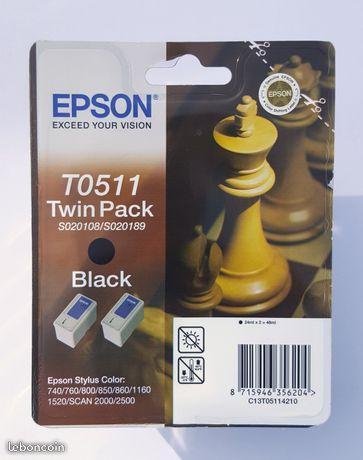 Cartouches d'encre noire EPSON T0511 Twin pack