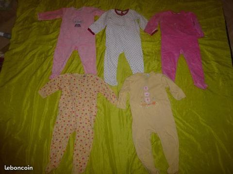5 pyjamas bébés 24 mois, PETIT BATEAU (CBG)