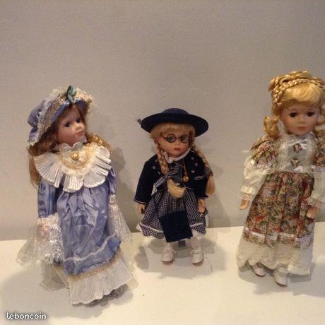 3 poupées de collection porcelaine