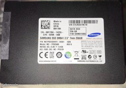 Samsung ssd sm841 2.5, 256GB comme neuf