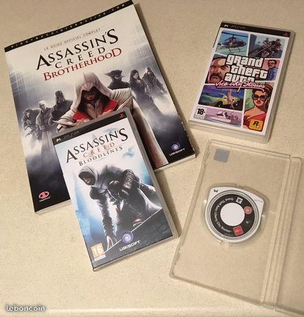 LOT 3 JEUX VIDEO PSP + GUIDE Assassin's Creed