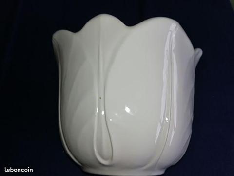 Cache-pot céramique blanche