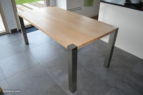 TABLE « OTTAWA » 180x90 GRIS/CHENE