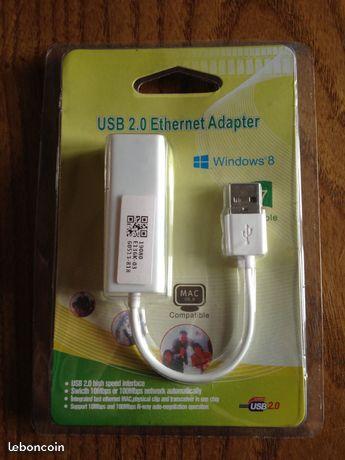 Adaptateur USB vers RJ 45 (Ethernet) - Neuf