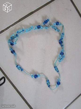 Mc collier double perles turquoise 70 cm