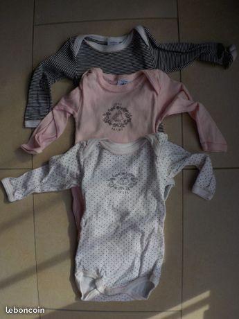 Lot de 3 body Petit bateau 6 mois