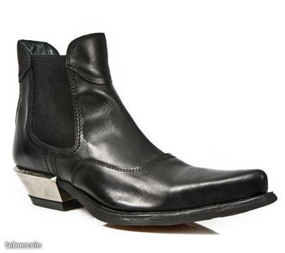 Santiags Boots cuir NEW ROCK modéle west-NEUF