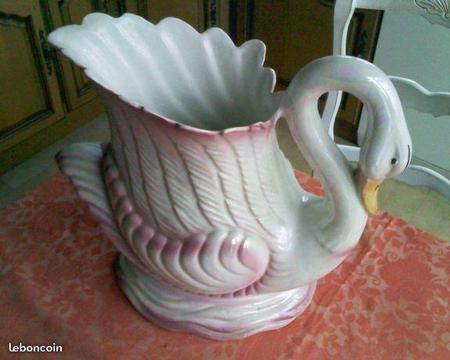 Vase cygne porcelaine de Capodimonte