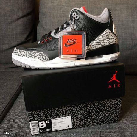 Nike Air Jordan Retro 3 OG Black Cement Size 9.5US