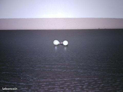 Boucles d'oreilles perle blanc nacré