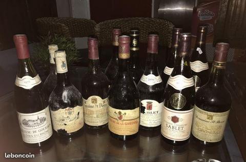 Lot de 12 bouteilles de vin vintage