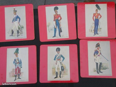 6 set de table en liège soldats Napoléonien carré